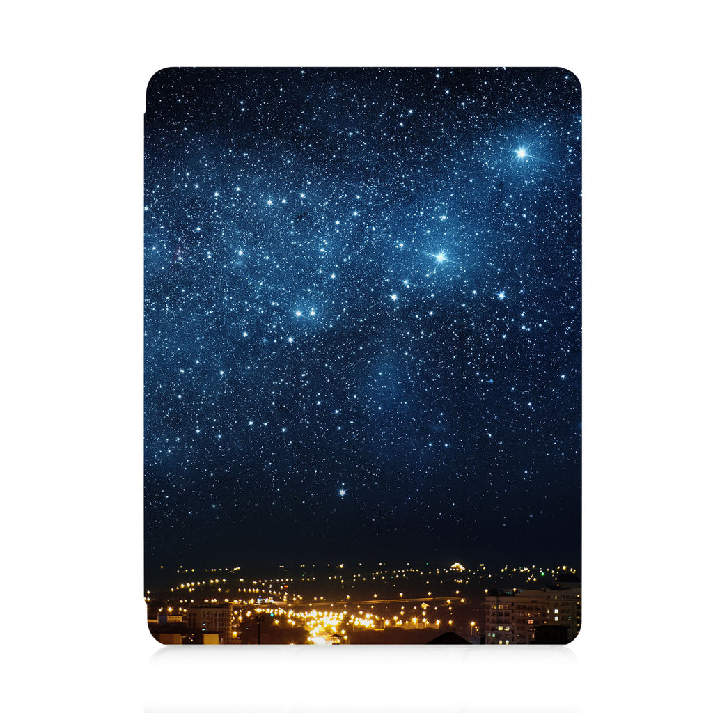 front view of personalized iPad case with pencil holder and Starry Night design