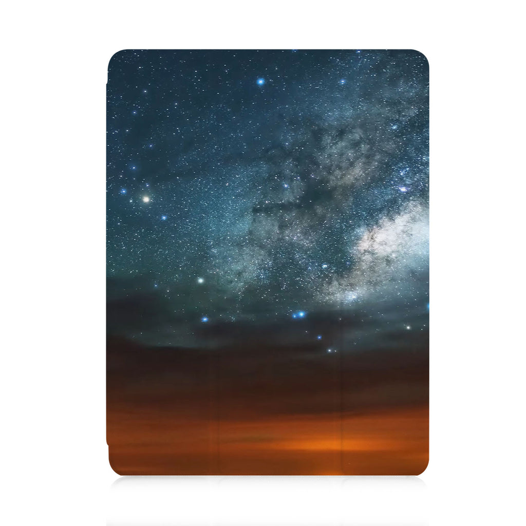 front view of personalized iPad case with pencil holder and Starry Night design