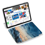 the VistaCase Personalized iPad Slim Fit Case with Landscape design,  Designed with convenience in mind, the case automatically wakes your iPad when opened and puts it to sleep when closed.