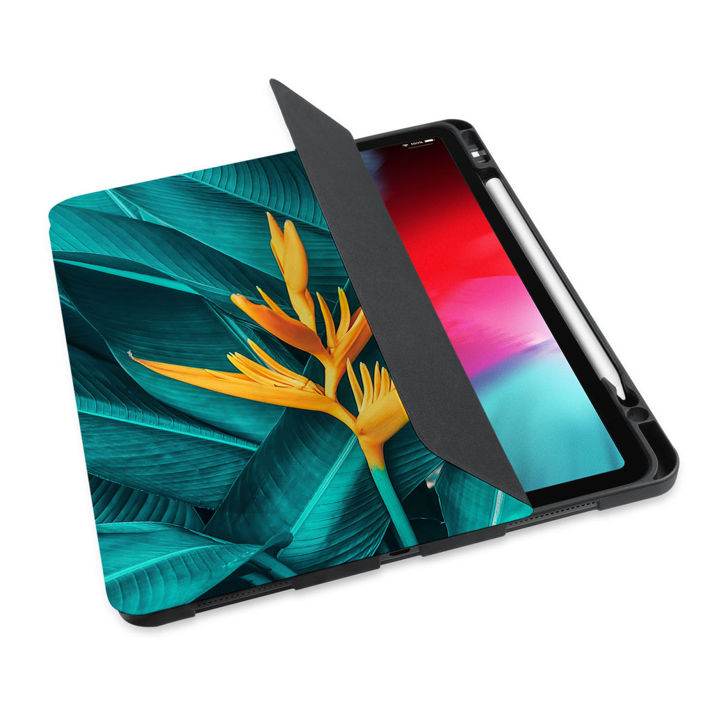 personalized iPad case with pencil holder and Flowers design - swap