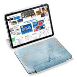 the VistaCase Personalized iPad Slim Fit Case with Marble Gold design,  Designed with convenience in mind, the case automatically wakes your iPad when opened and puts it to sleep when closed.