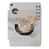 the VistaCase Personalized iPad Slim Fit Case with Marble Flower design,  Crafted with a durable fabric exterior and a soft interior lining.