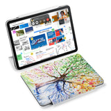 the VistaCase Personalized iPad Slim Fit Case with Watercolor Flower design,  Designed with convenience in mind, the case automatically wakes your iPad when opened and puts it to sleep when closed.