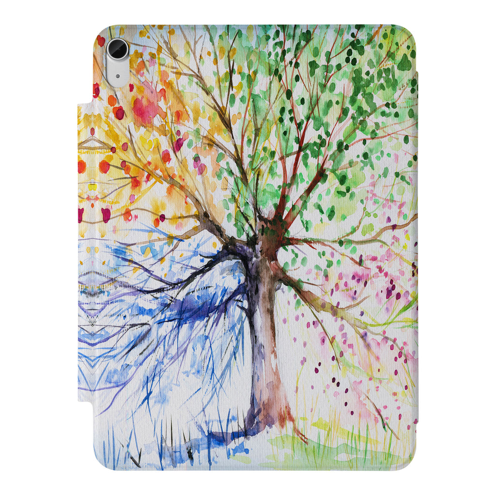 the VistaCase Personalized iPad Slim Fit Case with Watercolor Flower design,  Crafted with a durable fabric exterior and a soft interior lining.