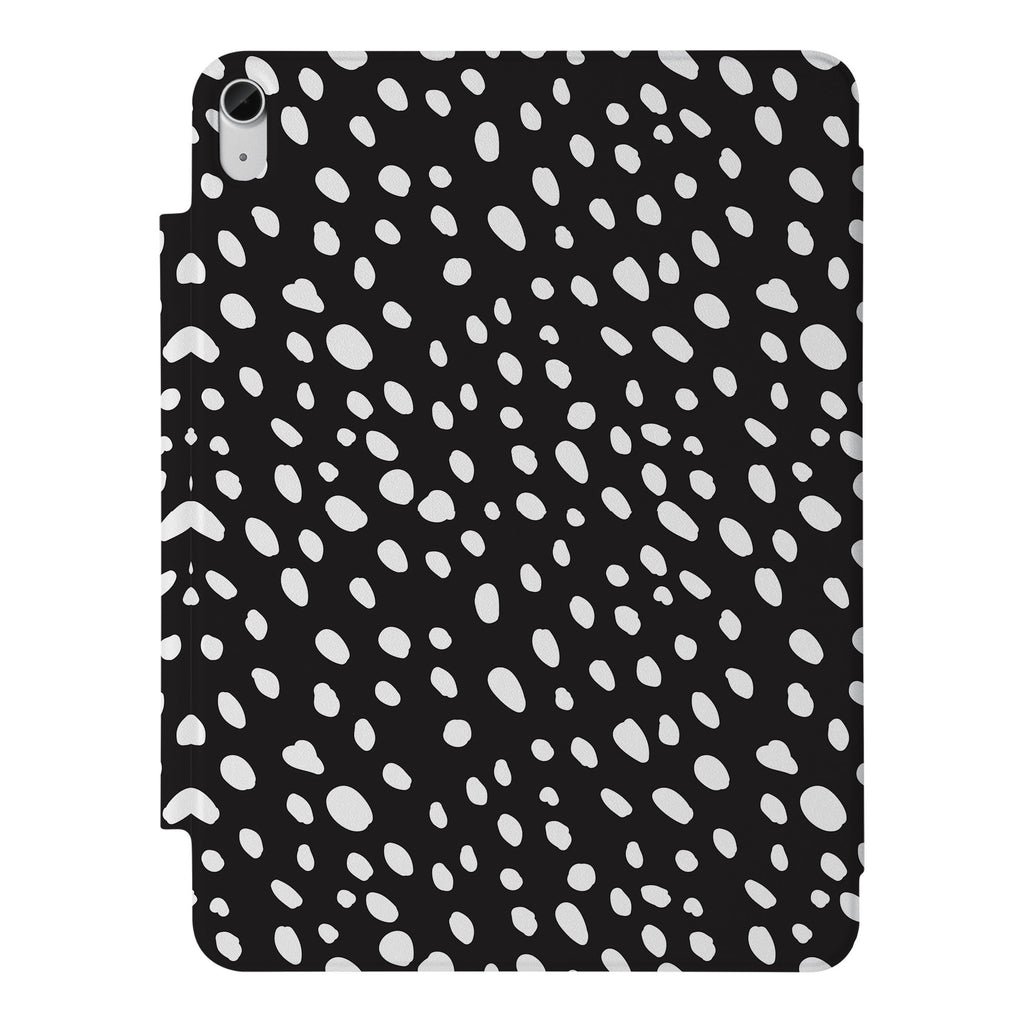 the VistaCase Personalized iPad Slim Fit Case with Polka Dot design,  Crafted with a durable fabric exterior and a soft interior lining.