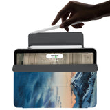 the VistaCase Personalized iPad Slim Fit Case with Landscape design,  The case includes built-in storage and a cutout for easy magnetic attachment of your Pencil, ensuring it's always within reach.