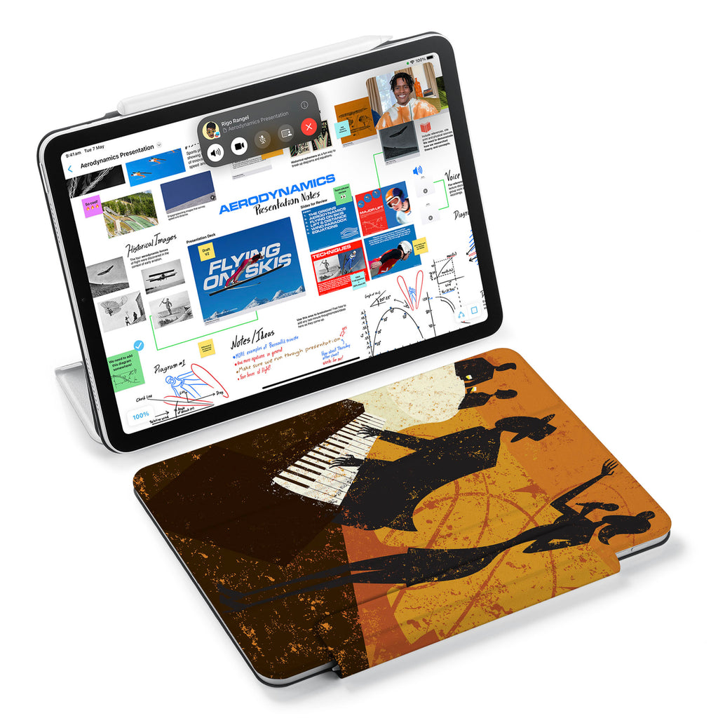 the VistaCase Personalized iPad Slim Fit Case with Music design,  Designed with convenience in mind, the case automatically wakes your iPad when opened and puts it to sleep when closed.