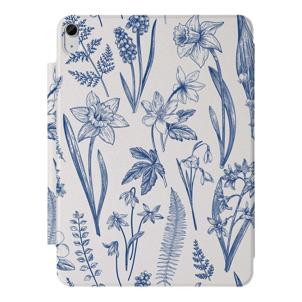 the VistaCase Personalized iPad Slim Fit Case with Flower design,  Crafted with a durable fabric exterior and a soft interior lining.