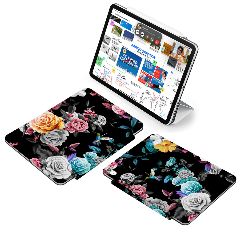 the VistaCase Personalized iPad Slim Fit Case with Black Flower design,  Made to order, you can personalize it further by adding a monogram or your signature to the design, making it the perfect personalized gift.