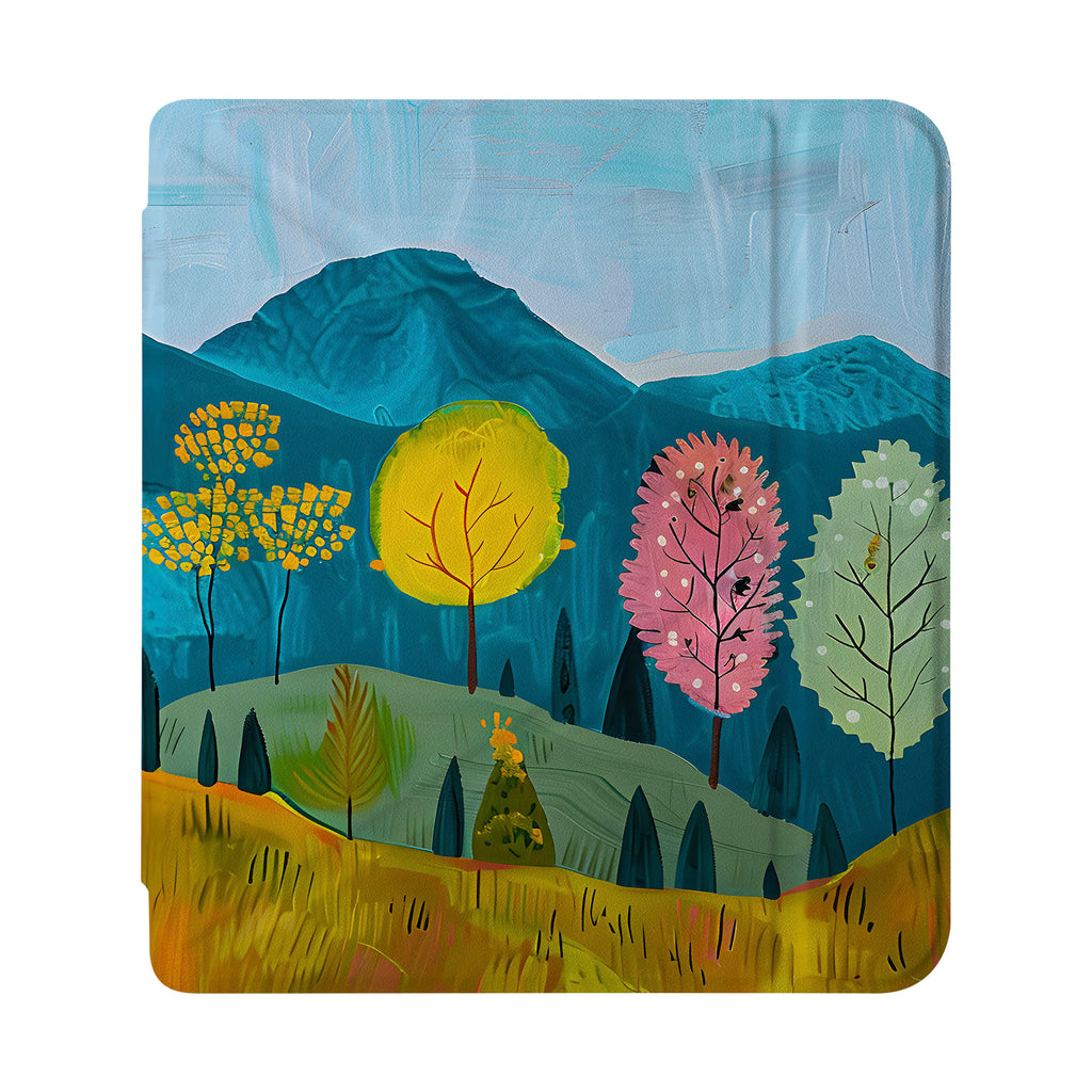 front view of personalized Kobo case with Colorful Mountain design