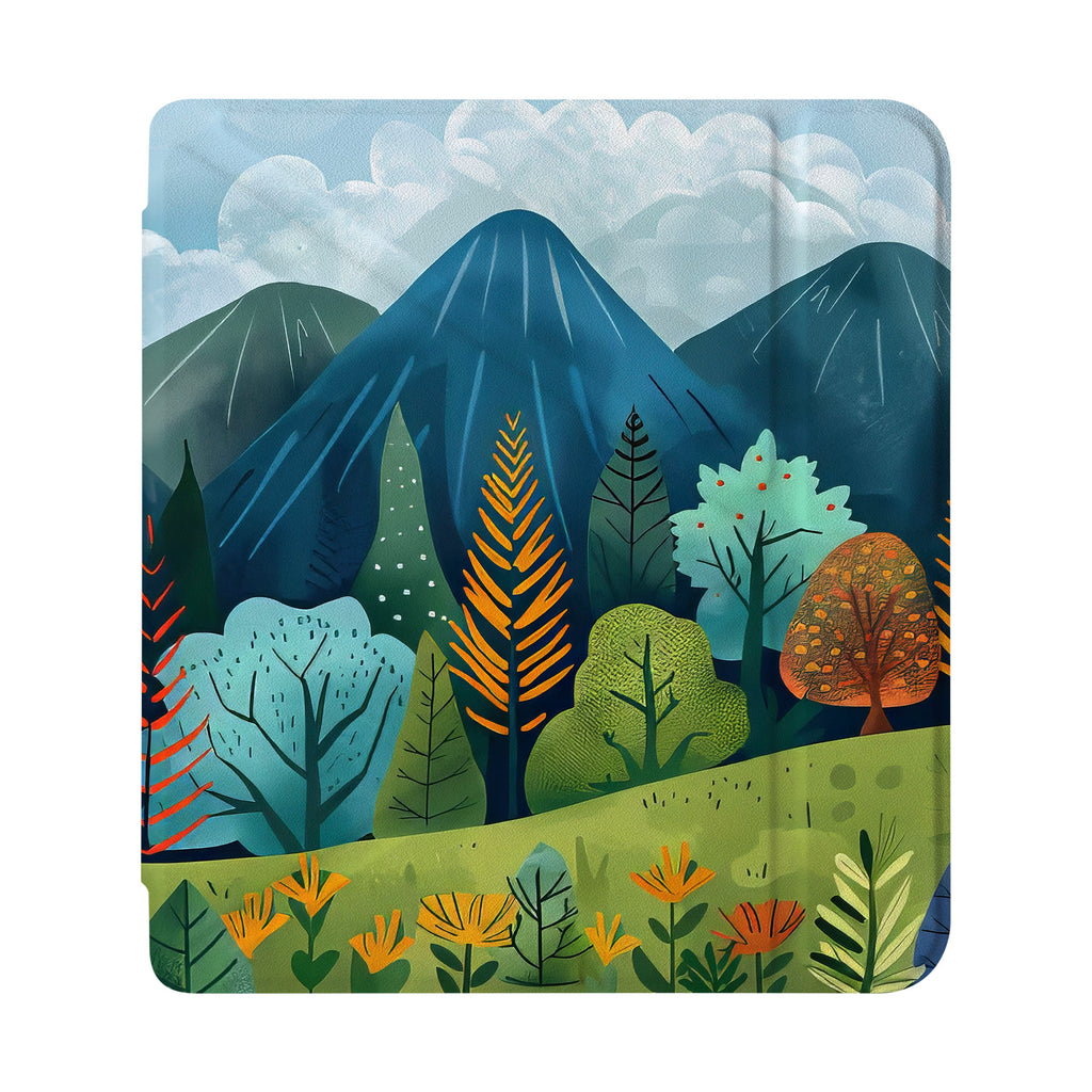 front view of personalized Kobo case with Colorful Mountain design