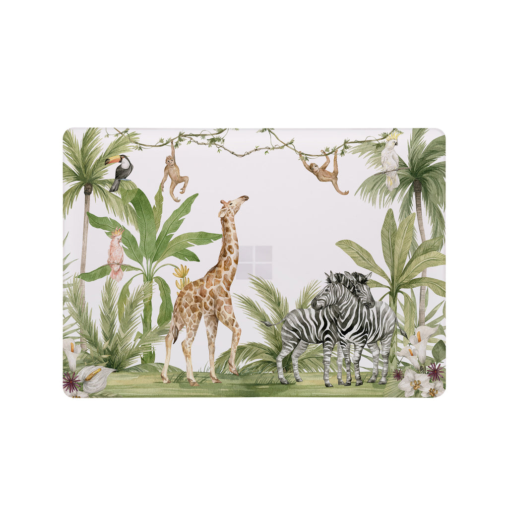 Add your name, company name, signature to this Front Personalized microsoft surface laptop Case Rainforest Animals design