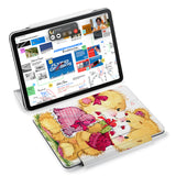 the VistaCase Personalized iPad Slim Fit Case with Bear design,  Designed with convenience in mind, the case automatically wakes your iPad when opened and puts it to sleep when closed.