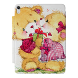 the VistaCase Personalized iPad Slim Fit Case with Bear design,  Crafted with a durable fabric exterior and a soft interior lining.