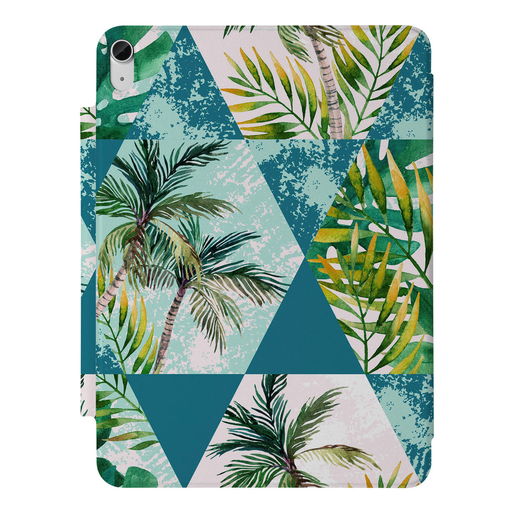 the VistaCase Personalized iPad Slim Fit Case with Tropical Leaves design,  Crafted with a durable fabric exterior and a soft interior lining.