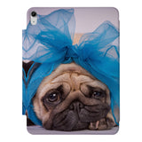 the VistaCase Personalized iPad Slim Fit Case with Dog design,  Crafted with a durable fabric exterior and a soft interior lining.