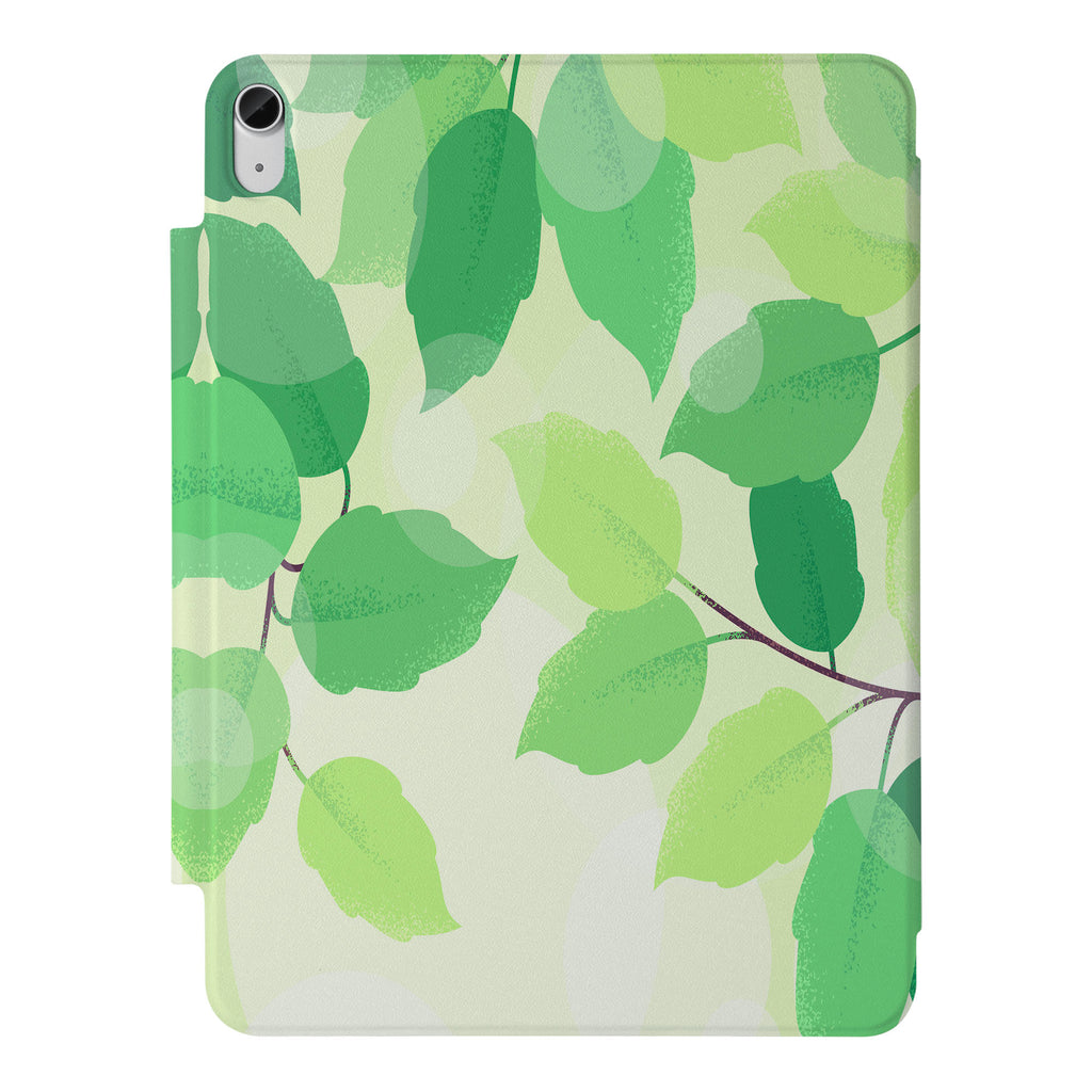 the VistaCase Personalized iPad Slim Fit Case with Leaves design,  Crafted with a durable fabric exterior and a soft interior lining.
