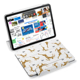 the VistaCase Personalized iPad Slim Fit Case with Christmas design,  Designed with convenience in mind, the case automatically wakes your iPad when opened and puts it to sleep when closed.