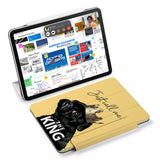 the VistaCase Personalized iPad Slim Fit Case with Dog Fun design,  Designed with convenience in mind, the case automatically wakes your iPad when opened and puts it to sleep when closed.