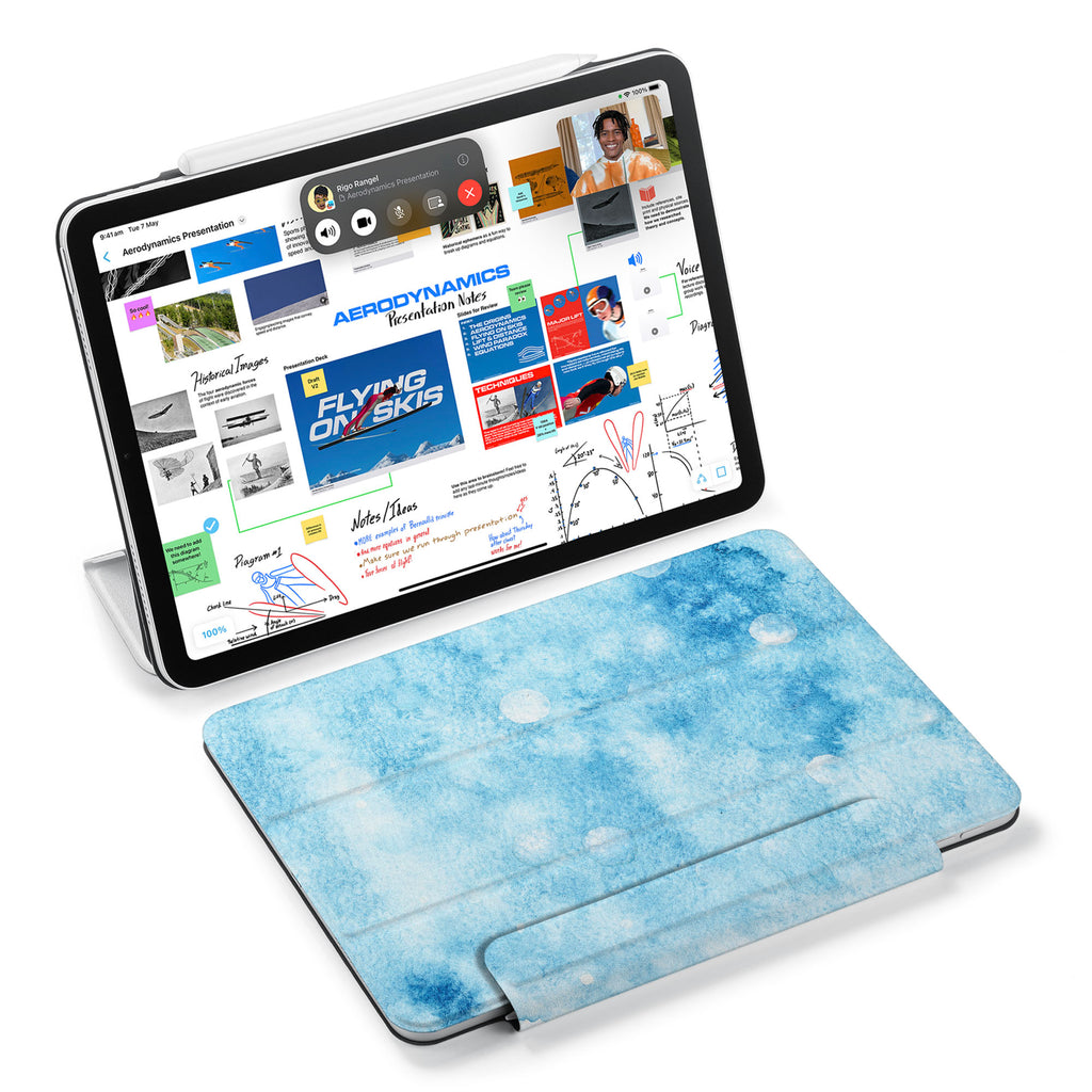 the VistaCase Personalized iPad Slim Fit Case with Winter design,  Designed with convenience in mind, the case automatically wakes your iPad when opened and puts it to sleep when closed.