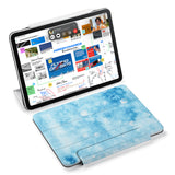 the VistaCase Personalized iPad Slim Fit Case with Winter design,  Designed with convenience in mind, the case automatically wakes your iPad when opened and puts it to sleep when closed.