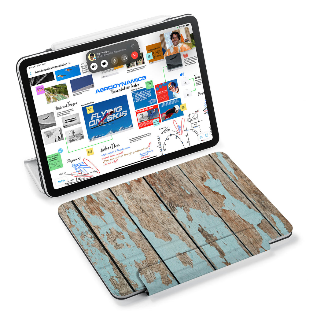 the VistaCase Personalized iPad Slim Fit Case with Wood design,  Designed with convenience in mind, the case automatically wakes your iPad when opened and puts it to sleep when closed.