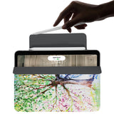 the VistaCase Personalized iPad Slim Fit Case with Watercolor Flower design,  The case includes built-in storage and a cutout for easy magnetic attachment of your Pencil, ensuring it's always within reach.