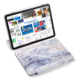 the VistaCase Personalized iPad Slim Fit Case with Marble design,  Designed with convenience in mind, the case automatically wakes your iPad when opened and puts it to sleep when closed.