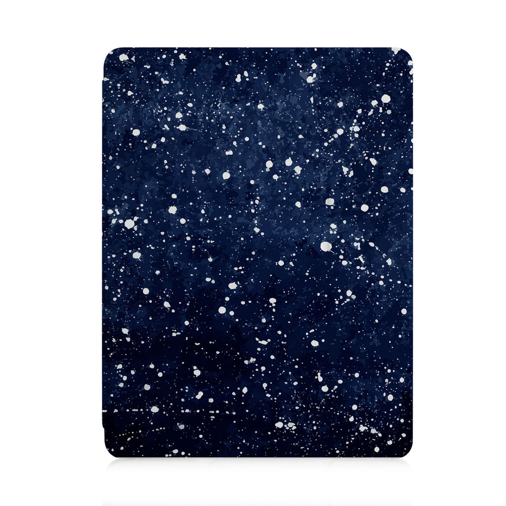 front and back view of personalized iPad case with pencil holder and 01 design