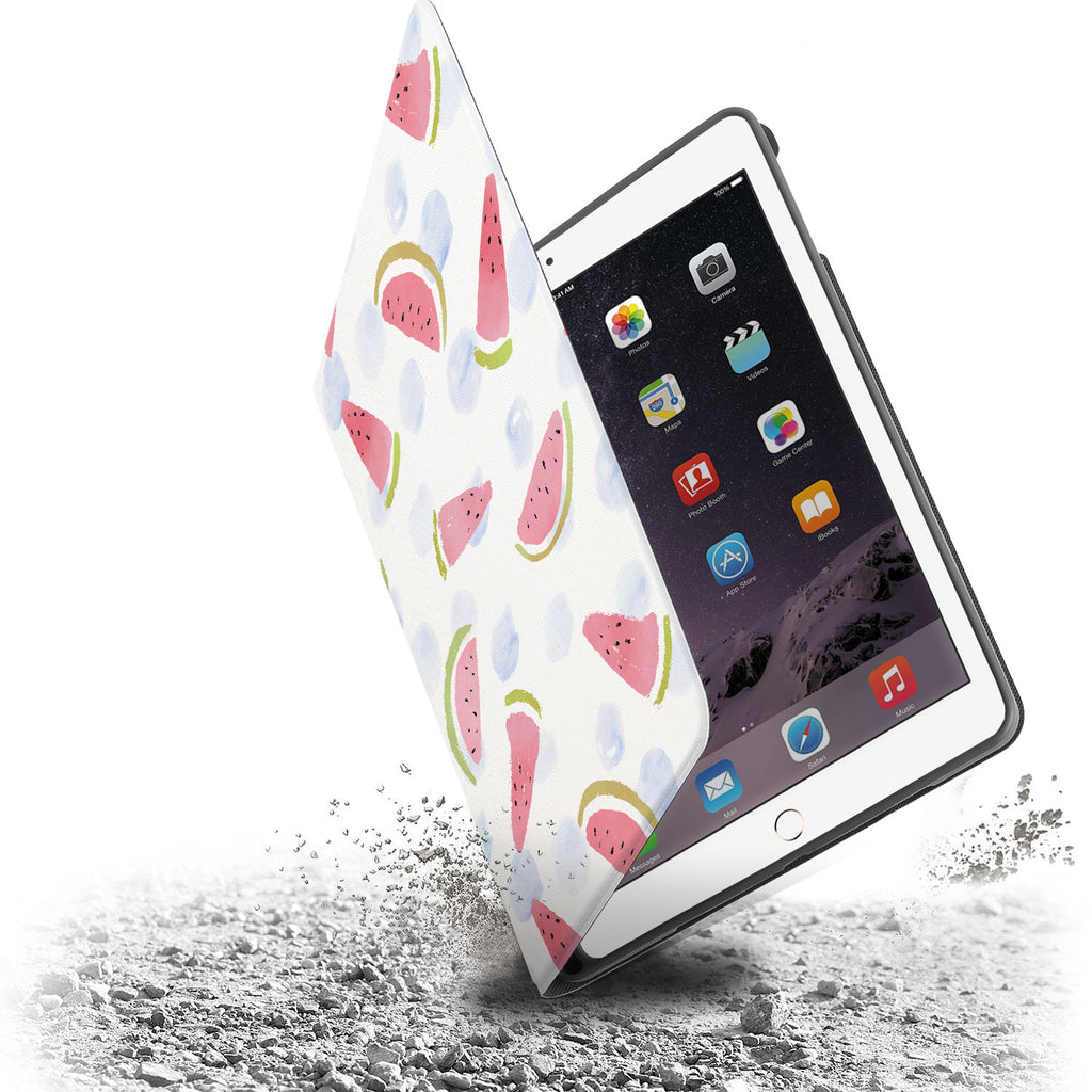 Drop protection from the personalized iPad folio case with Fruit Red design