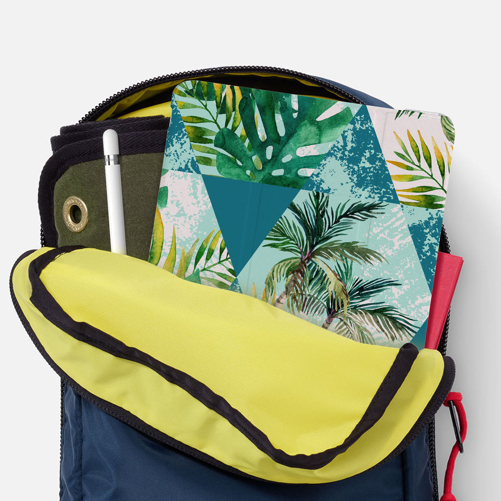 iPad SeeThru Casd with Tropical Leaves Design has Secure closure