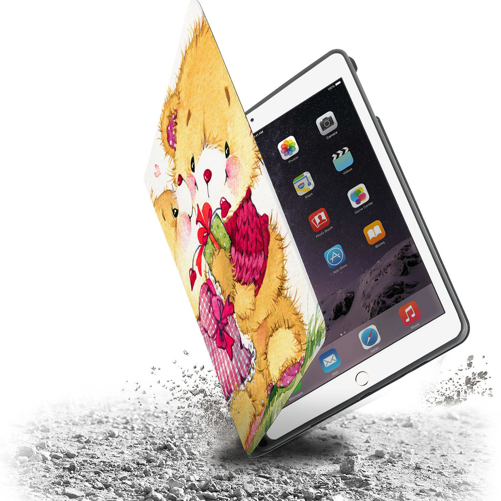 Drop protection from the personalized iPad folio case with Bear design