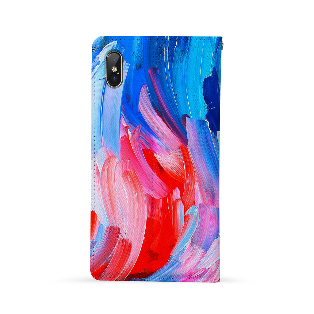Back Side of Personalized iPhone Wallet Case with Abstract Painting design - swap