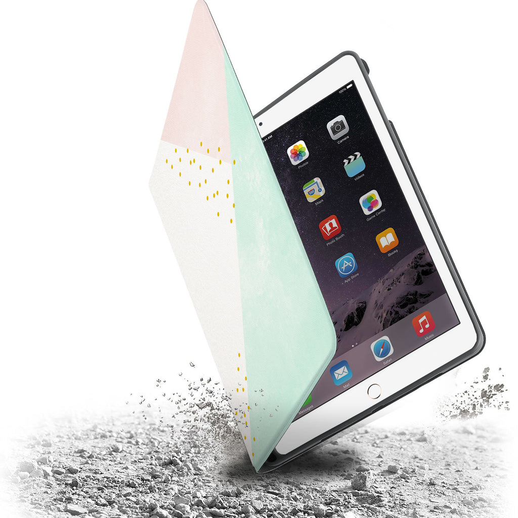 Drop protection from the personalized iPad folio case with Simple Scandi Luxe design