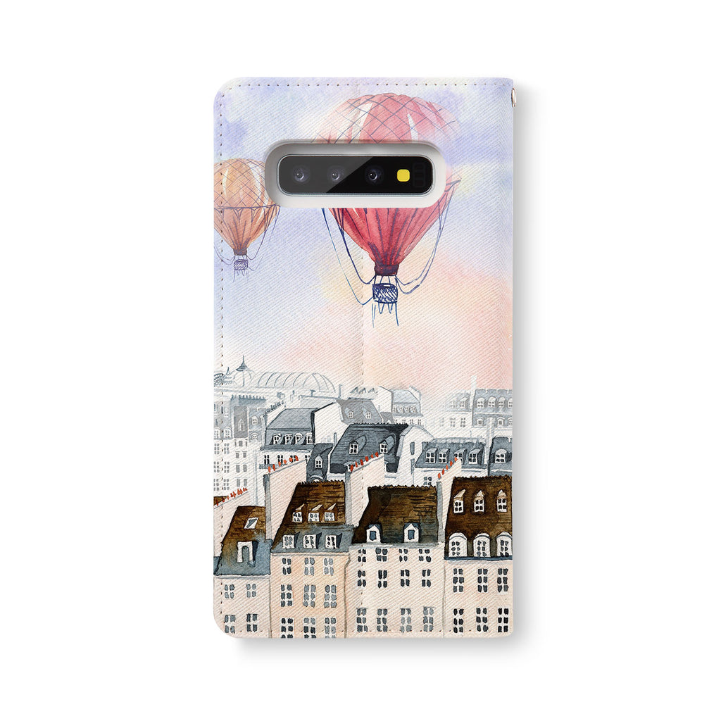 Back Side of Personalized Samsung Galaxy Wallet Case with Travel design - swap