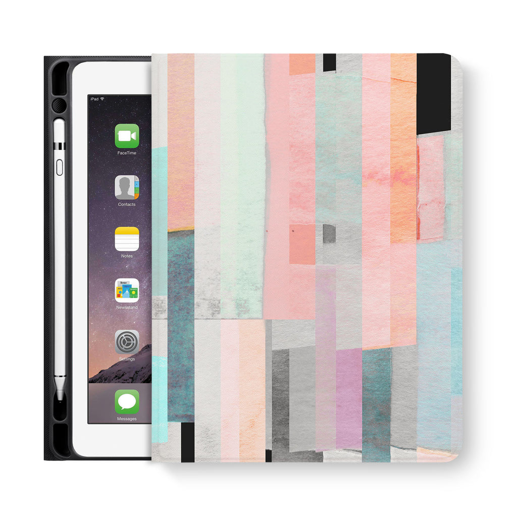 frontview of personalized iPad folio case with 6 design