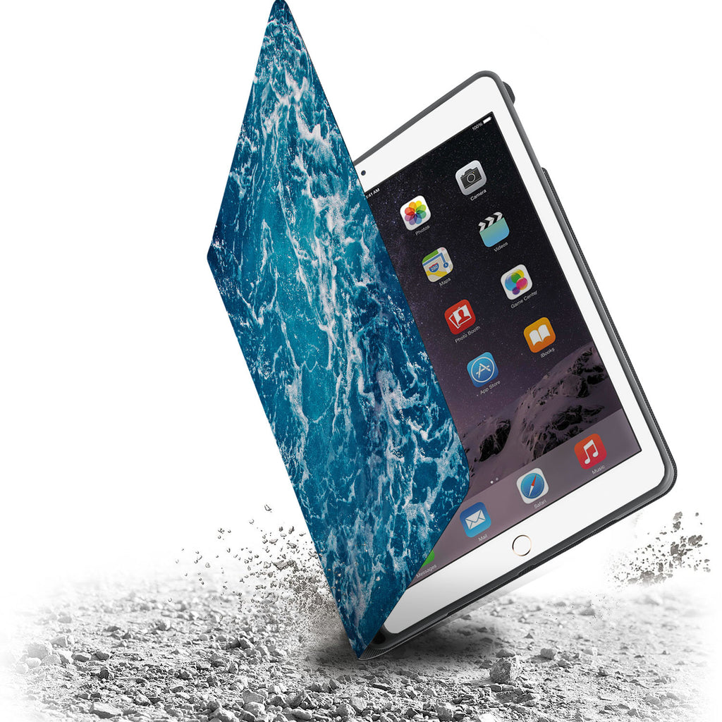 Drop protection from the personalized iPad folio case with Ocean design
