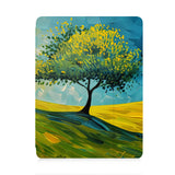 front view of personalized iPad case with pencil holder and Tree Painting design