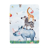 front view of personalized iPad case with pencil holder and Rainforest Animals design