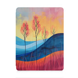 front view of personalized iPad case with pencil holder and Abstract Painting design