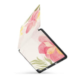 personalized iPad case with pencil holder and Abstract design