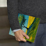 A business man holds Personalized VistaCase reMarkable Pen Holder Case with Tree Painting design