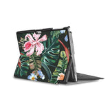 the back side of Personalized Microsoft Surface Pro and Go Case in Movie Stand View with Flowers design - swap