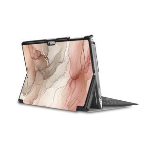 the back side of Personalized Microsoft Surface Pro and Go Case in Movie Stand View with Marble design - swap