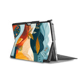 the back side of Personalized Microsoft Surface Pro and Go Case in Movie Stand View with Colorful Mountain design - swap