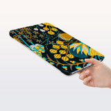 a hand is holding the Personalized Samsung Galaxy Tab Case with Autumn Leaves design