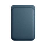 Pacific Blue Leather Card Holder for iPhone MagSafe Compatible