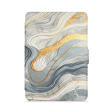 front view of personalized kindle paperwhite case with with Marble design - swap