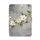 front view of personalized kindle paperwhite case with Flower Painting design