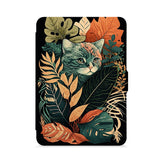 front view of personalized kindle paperwhite case with Cute Cat design